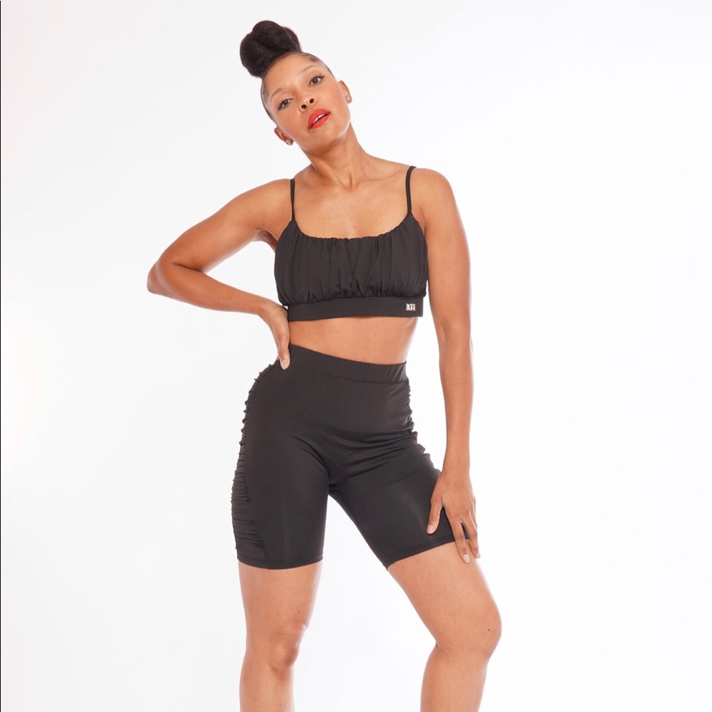 Two piece Biker Ruching set